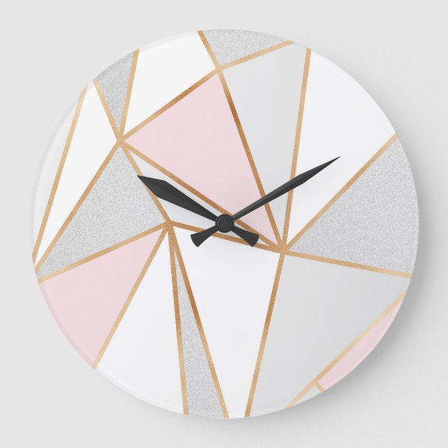 Grande Horloge Ronde Rose, Grey & Gold Geo (Recto)