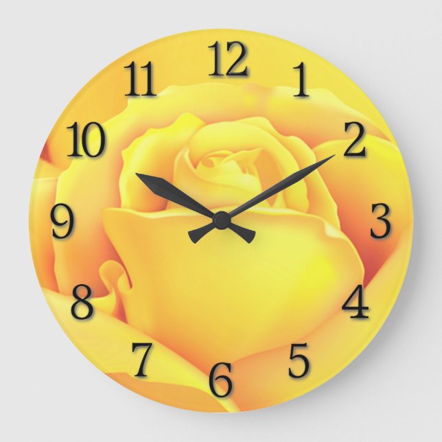 Grande Horloge Ronde Rose jaune soleil (Recto)
