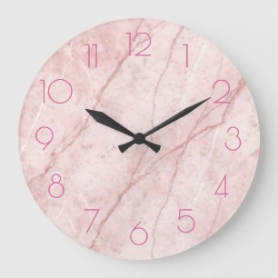 Grande Horloge Ronde Rosé Marbre Bio Blush Rose Poudré