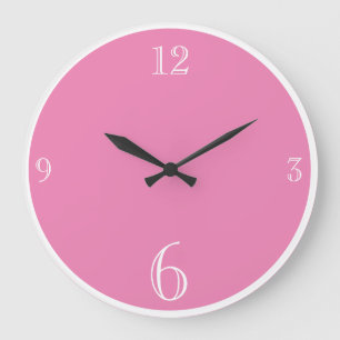 Grande Horloge Ronde Rose moderne Couleur solide Simple minimaliste