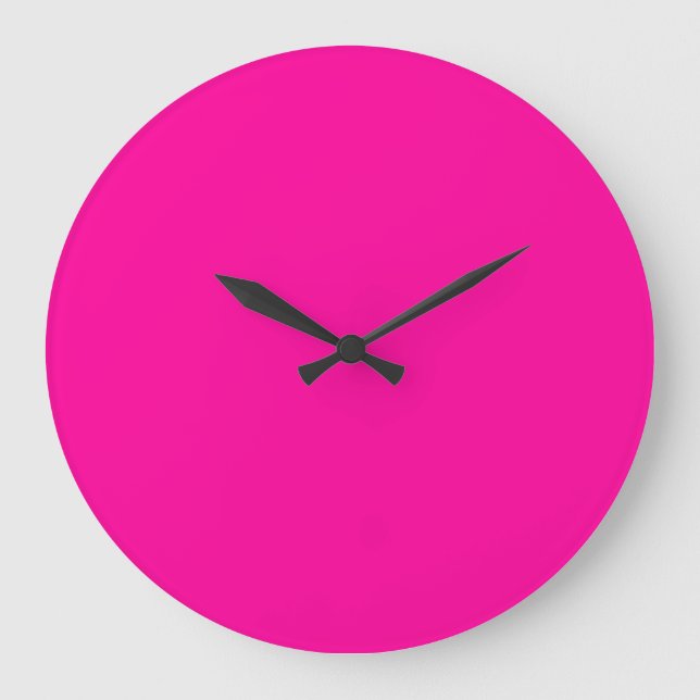 Grande Horloge Ronde Rose Néon Uni (Recto)