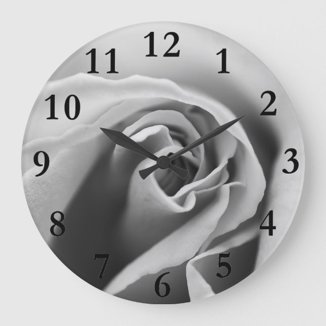 Grande Horloge Ronde Rose noir et blanc (Recto)