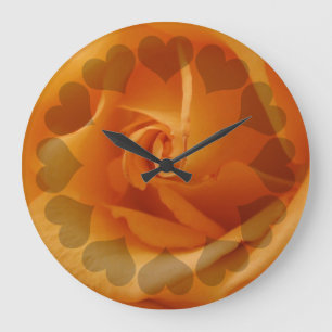 Grande Horloge Ronde Rose orange