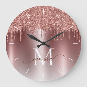 Grande Horloge Ronde Rose Parties scintillant or  Drives Monogramme Met