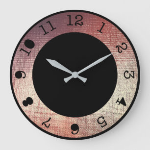 Grande Horloge Ronde Rose rose métallique Or Blush Contemporary Black