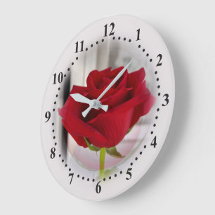 Grande Horloge Ronde Rose rouge 2