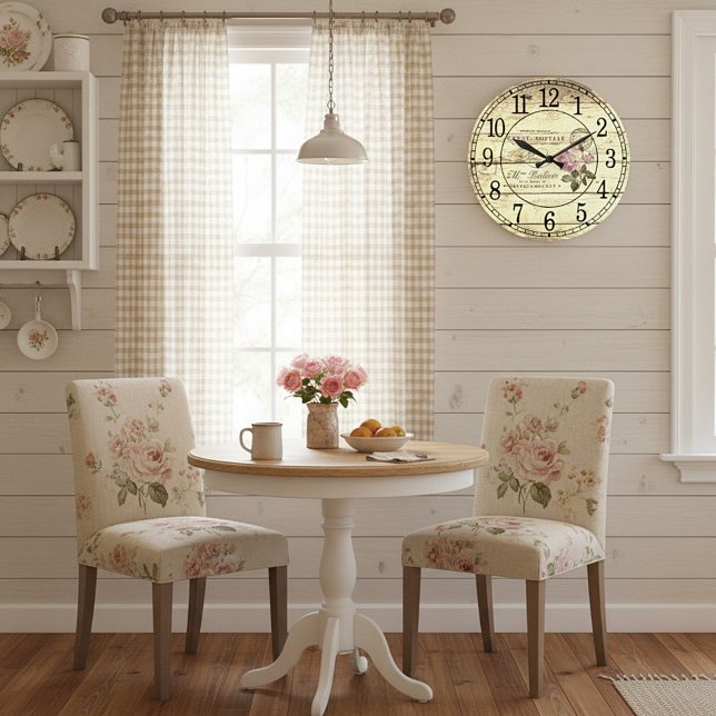 Grande Horloge Ronde Rose vintage (Créateur téléchargé)
