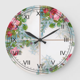 GRANDE HORLOGE RONDE ROSES & JASMINES MONOGRAMME