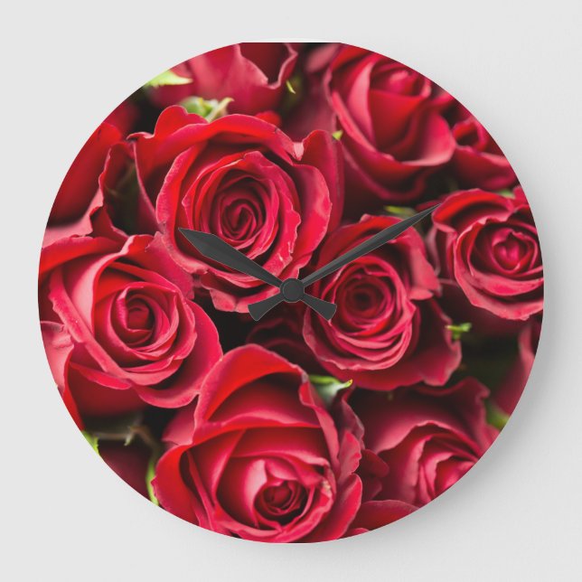 Grande Horloge Ronde Roses rouges (Recto)