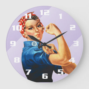 Grande Horloge Ronde Rosie la riveuse