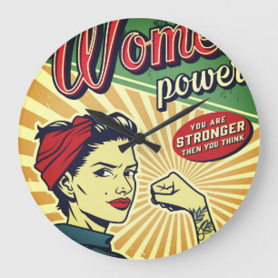 Grande Horloge Ronde Rosie The Riveter  Large Clock
