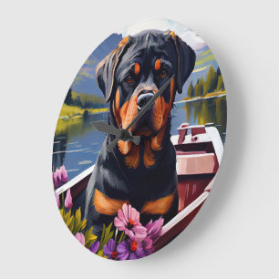 Grande Horloge Ronde Rottweiler sur une pédale : une aventure Pittoresq