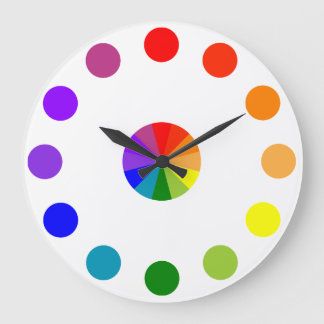 Grande Horloge Ronde Roue couleur RYB numérique Horloge-4