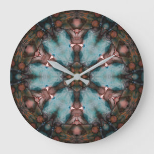 Grande Horloge Ronde Roue d'art abstrait coloré