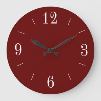 Grande Horloge Ronde Rouge avec chiffres romains blancs >Simpliste