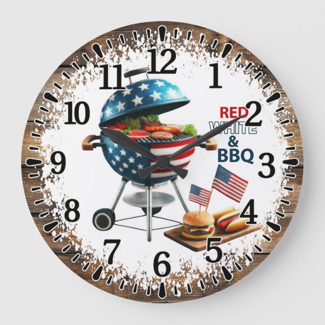Grande Horloge Ronde Rouge Blanc & BBQ (Recto)
