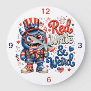 Grande Horloge Ronde Rouge Blanc & Bizarre (souvenir)