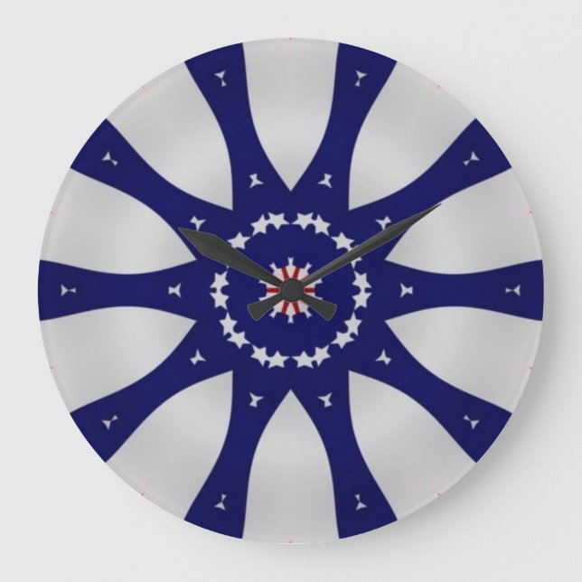 Grande Horloge Ronde Rouge, Blanc, Bleu (Recto)