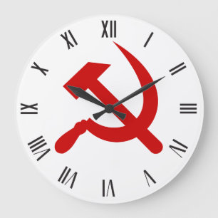 Grande Horloge Ronde Rouge Communism hammer and Sickle
