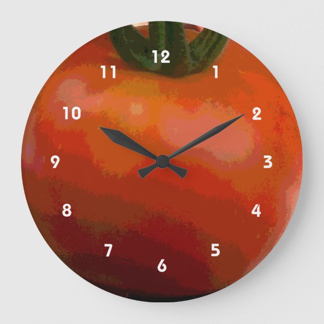 Grande Horloge Ronde Rouge de tomate (Recto)