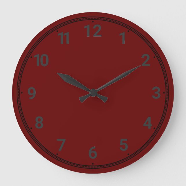 Grande Horloge Ronde Rouge foncé (Recto)