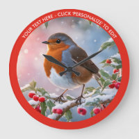 Rouge-gorge d'hiver dans la neige Texte personnali