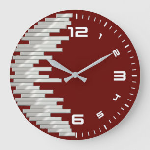 Grande Horloge Ronde Rouge moderne