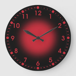 Grande Horloge Ronde Rouge néon