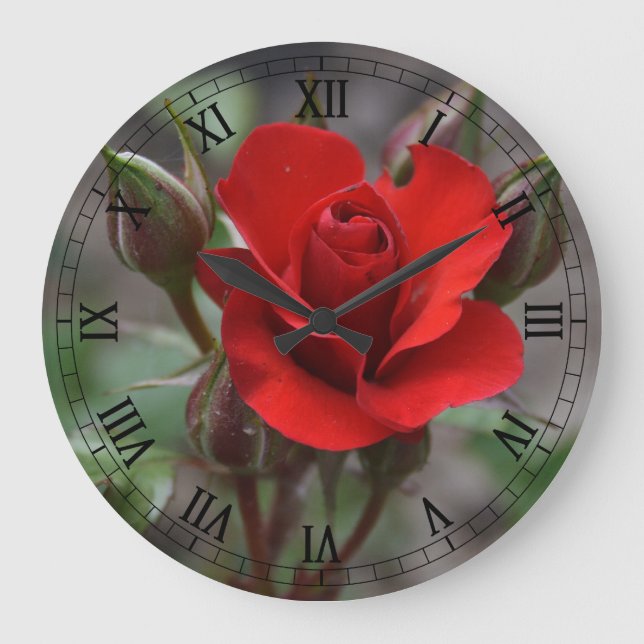Grande Horloge Ronde Rouge Rose Bud (Recto)
