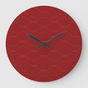 Grande Horloge Ronde Rouge, simple, élégant, cool vague abstraction art