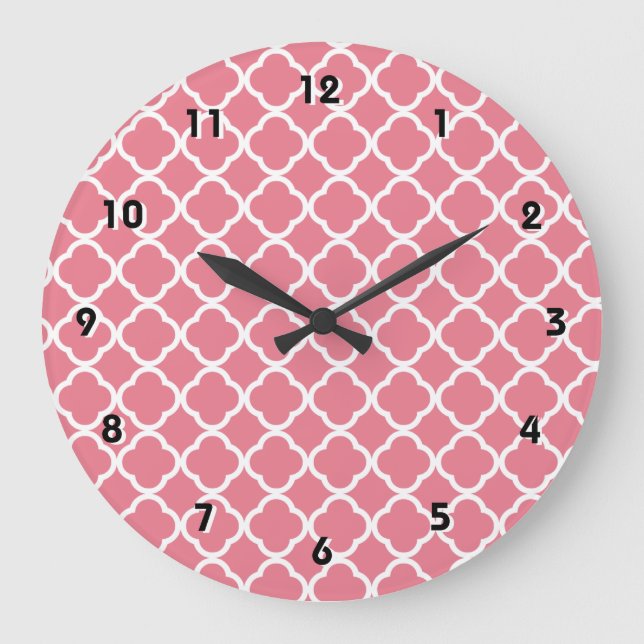 Grande Horloge Ronde Rougissent Quatrefoil rose (Recto)