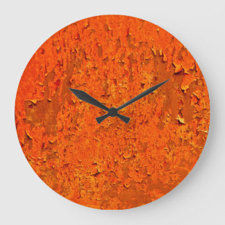 Grande Horloge Ronde Rouille vintage : vieille surface texturée