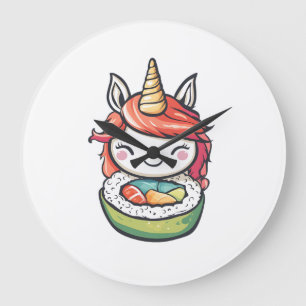 Grande Horloge Ronde Rouleau de sushi Licorne (1)