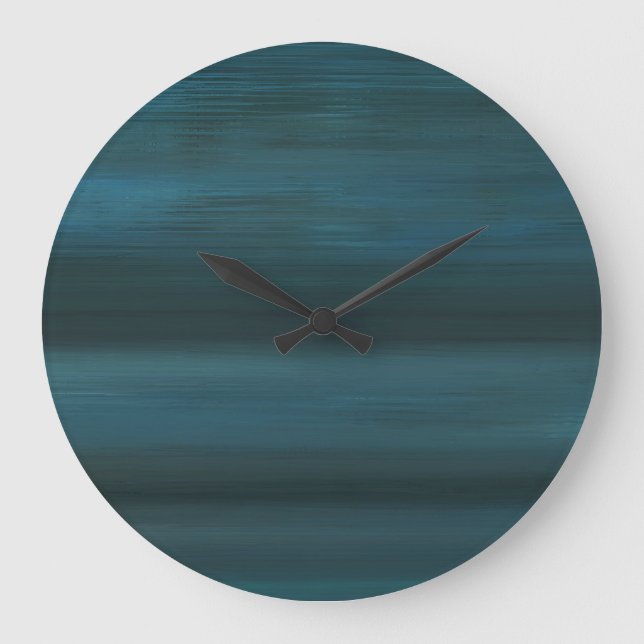 Grande Horloge Ronde Round Blue Rain Abstract Wall Clock (Recto)