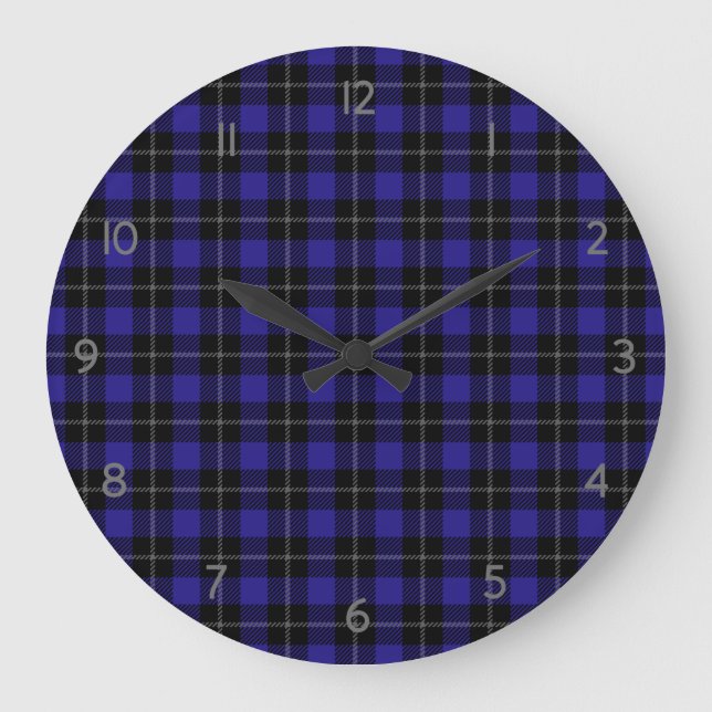 Grande Horloge Ronde Royal Blue Black Plaid (Recto)