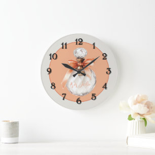 Grande Horloge Ronde Ruban de flacon de parfum Très Jolie (très joli)