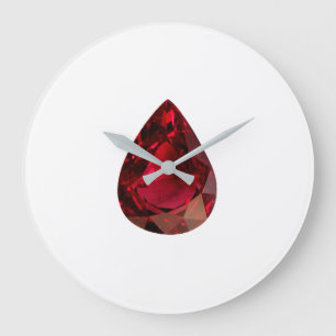 Grande Horloge Ronde Ruby Gemstone Juillet Pierre de naissance Rouge Gr