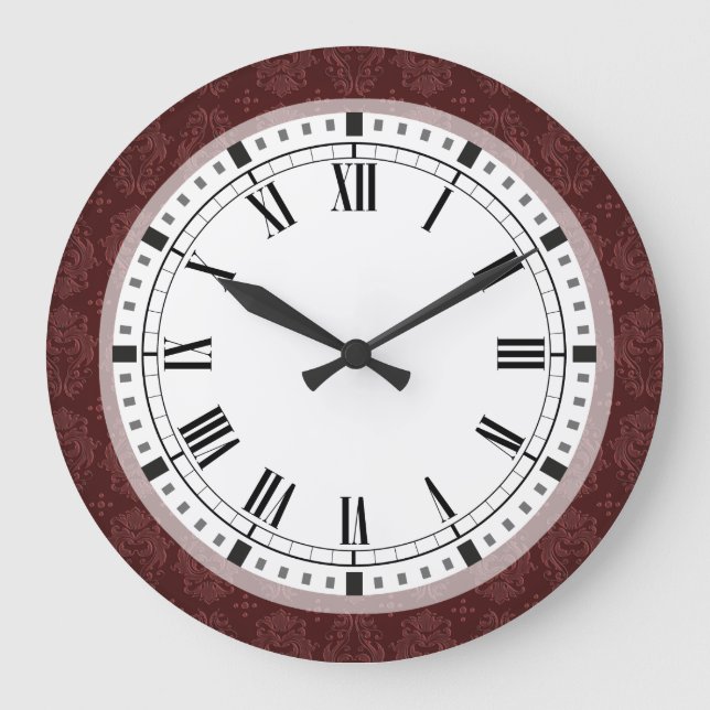 Grande Horloge Ronde Ruby Red Victorian Delask Damask (Recto)