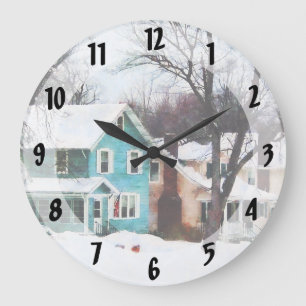 Grande Horloge Ronde Rue après neige