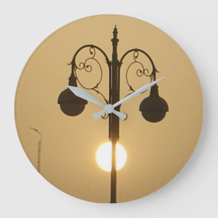 Grande Horloge Ronde Rue victorienne vintage light.png de coucher du