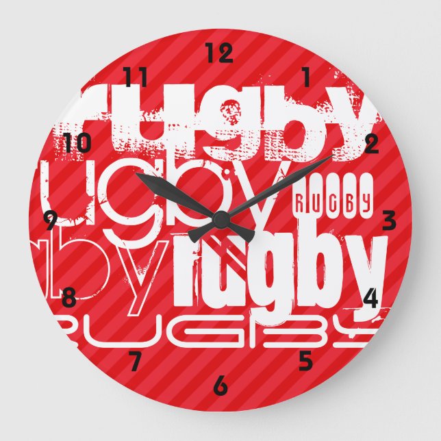 Grande Horloge Ronde Rugby ; Grandes rayures rouges écarlates (Recto)