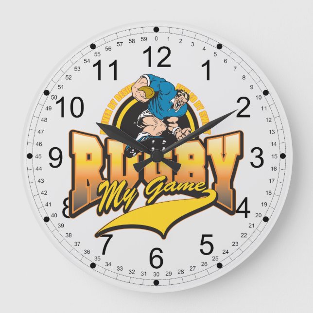 Grande Horloge Ronde Rugby Mon Jeu (Recto)