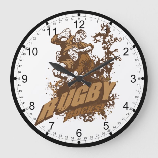 Grande Horloge Ronde Rugby Rocks! (Recto)