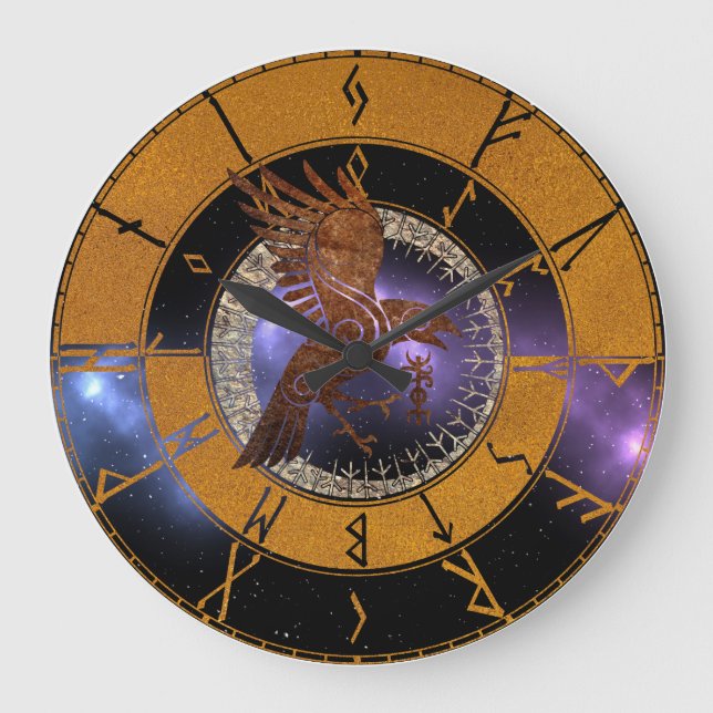 Grande Horloge Ronde Runes de Viking (Recto)