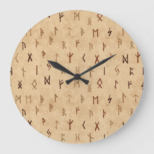 Grande Horloge Ronde Runes Wall Clock