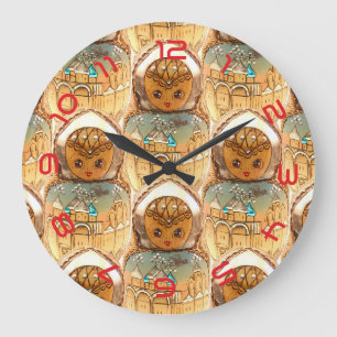 Grande Horloge Ronde Russland - Russia Babuschka - Matrjoschka Wanduhr