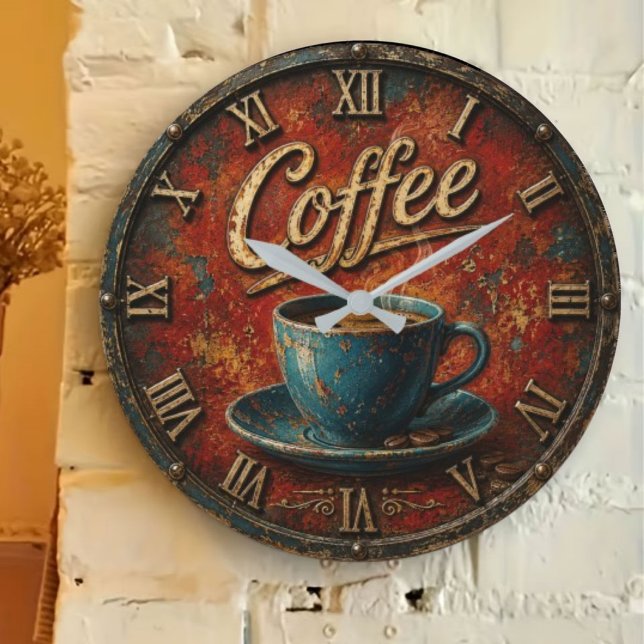 Grande Horloge Ronde Rustic Coffee (Créateur téléchargé)