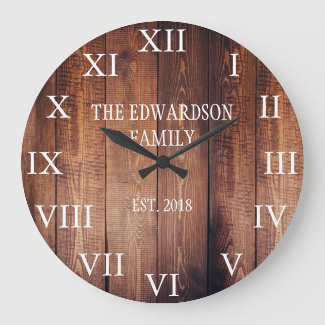 Grande Horloge Ronde Rustic dark wood family (Recto)