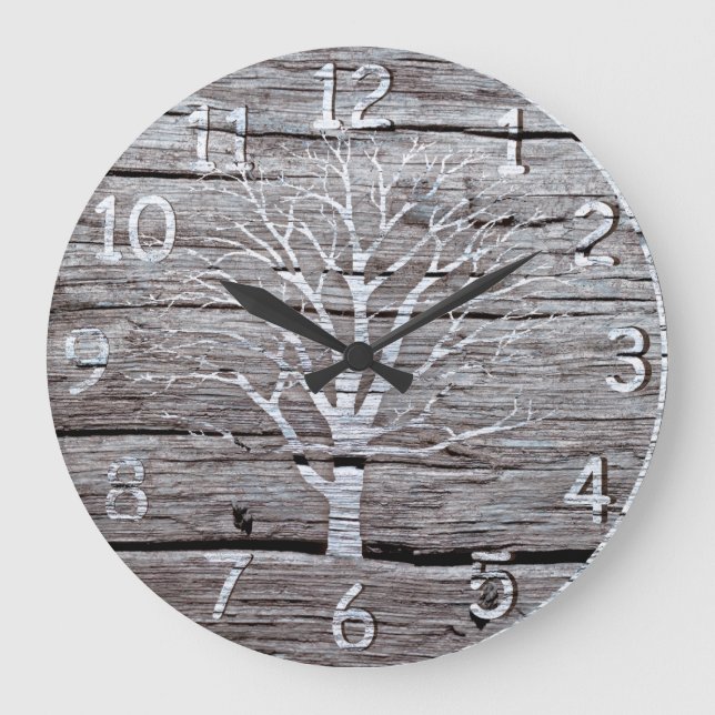 Grande Horloge Ronde Rustic Driftwood (Recto)