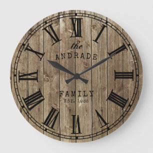 Grande Horloge Ronde Rustic Farmhouse Family